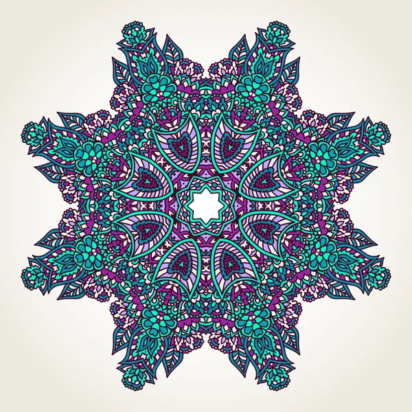Blommig doodle mandala — Stock vektor