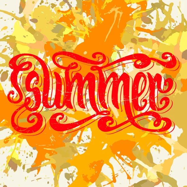 Naranja Letras de verano — Vector de stock