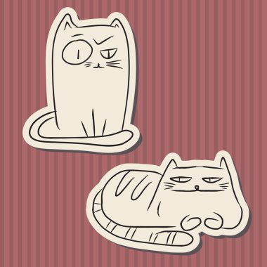 Vintage kağıt komik kediler