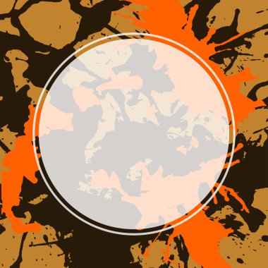 Beyaz daire sanatsal boya su sıçramalarına üstünde