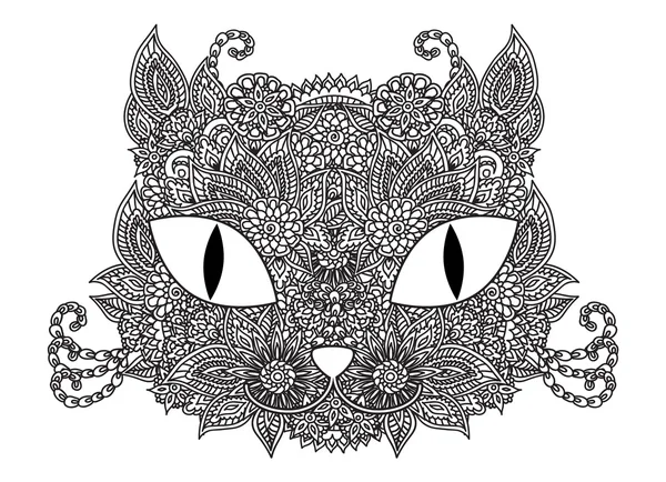 Decoratieve doodle kat — Stockvector