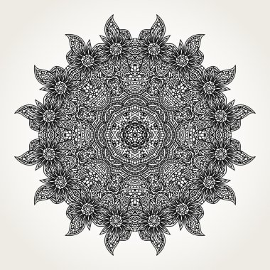 Süslü doodle mandala