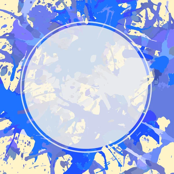 Cerchio bianco sopra spruzzi di vernice artistica — Vettoriale Stock