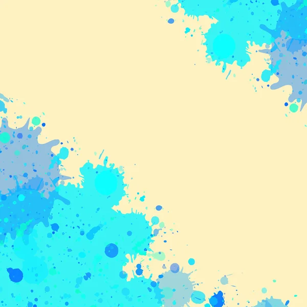Bleu aquarelle peinture éclaboussures cadre — Image vectorielle