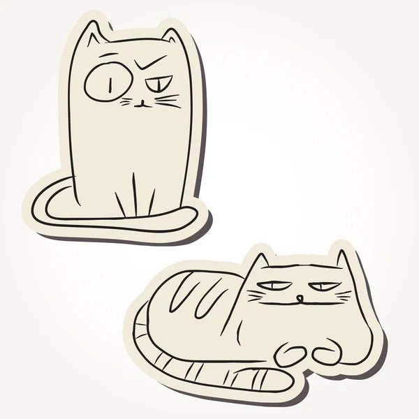 Papel gatos divertidos — Vector de stock