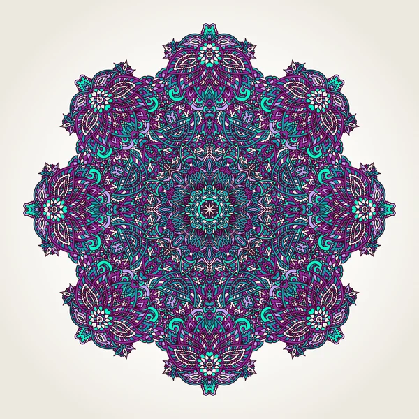 Blommig doodle mandala — Stock vektor