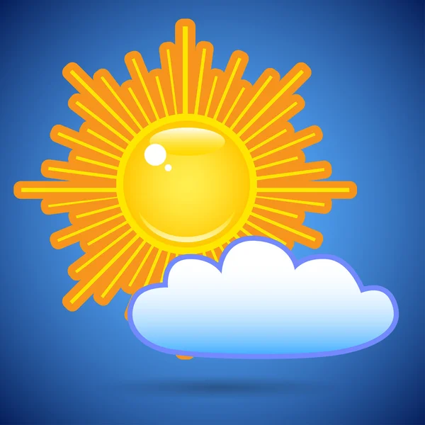 The sun and a cloud in the sky — Stock Vector
