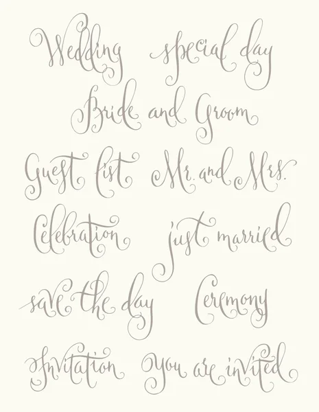 Ensemble calligraphie mariage — Image vectorielle