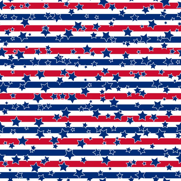 American stars and stripes seamless pattern — Stock Vector