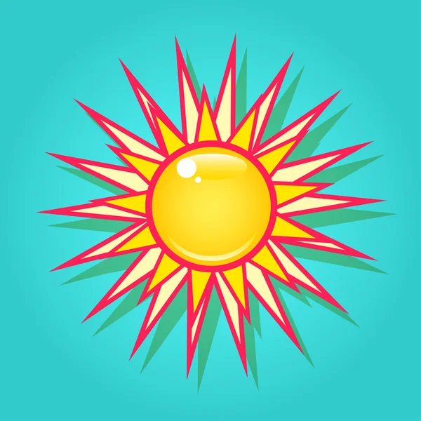 Sol en el cielo — Vector de stock