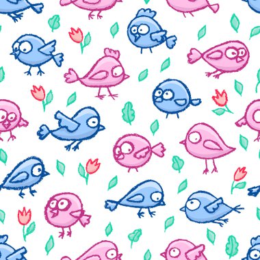 Küçük kuşlar seamless modeli