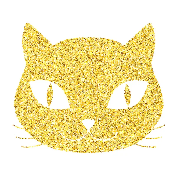 Gold glitter cat — Stock Vector
