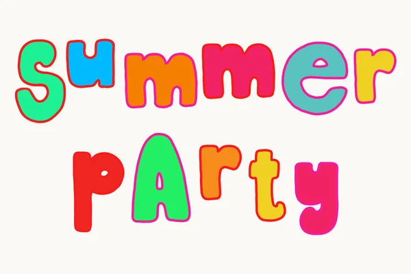 レタリング明るい夏のパーティー — ストックベクタ