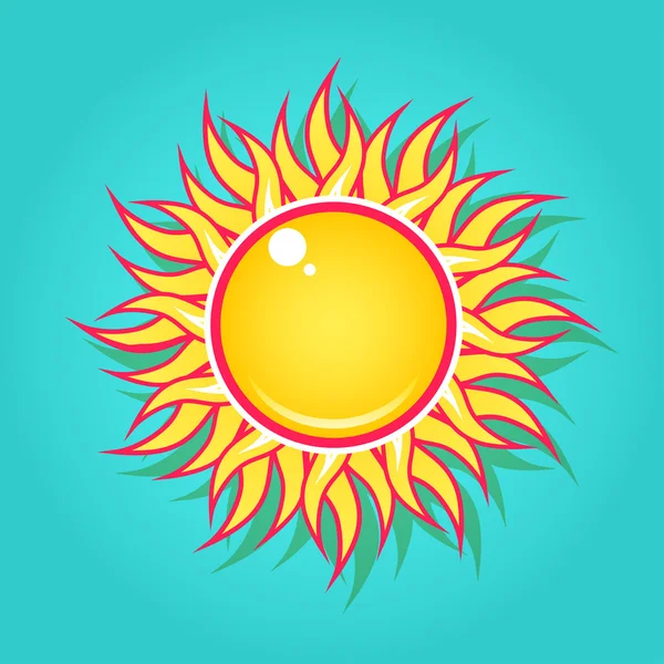 Sol en el cielo — Vector de stock