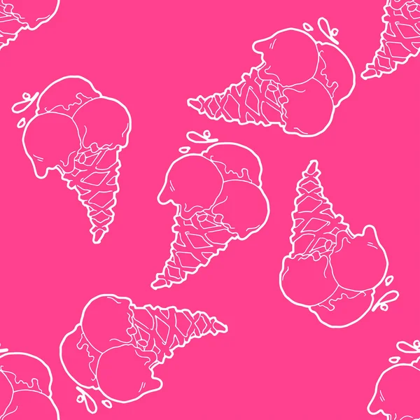 Roze ijsje naadloze patroon — Stockvector