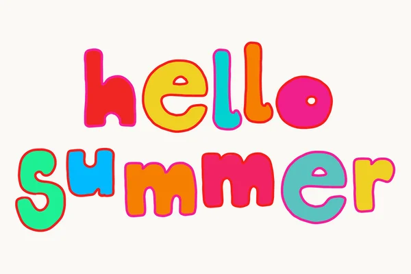 Luminoso Hola Letras de verano — Vector de stock