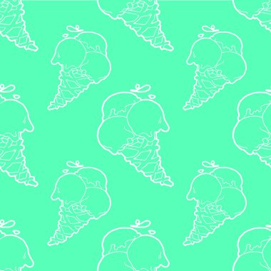 Yeşil dondurma seamless modeli