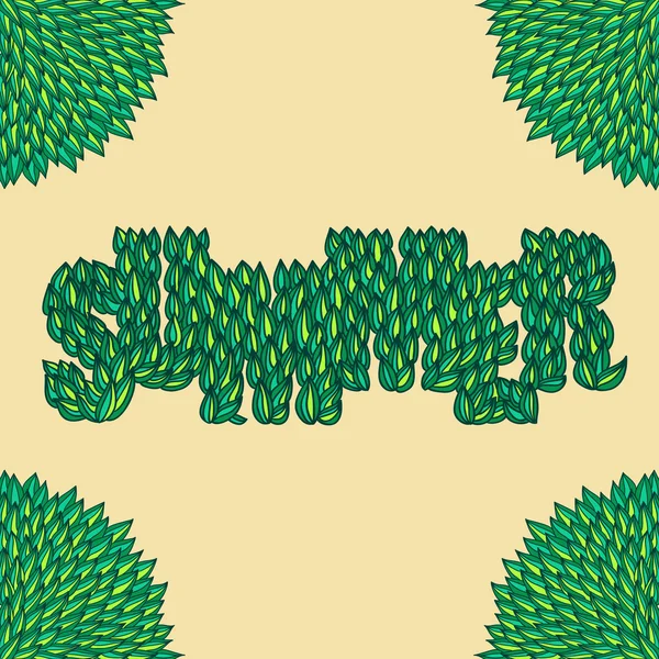 Folhas de verão letras — Vetor de Stock