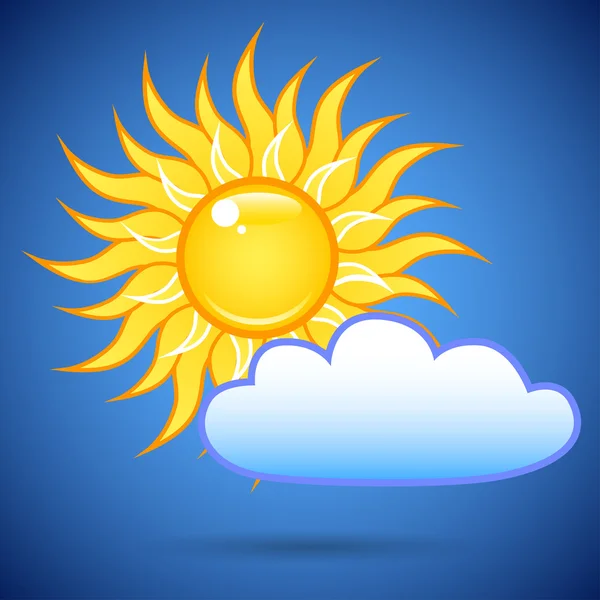 The sun and a cloud in the sky — Stock Vector