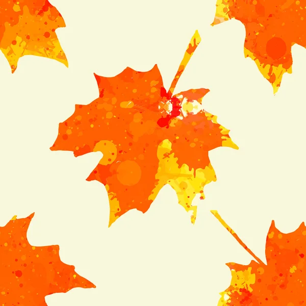 水彩のカエデの葉パターン — ストックベクタ