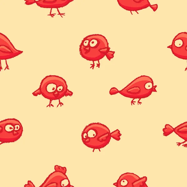 Petits oiseaux mignons motif sans couture — Image vectorielle