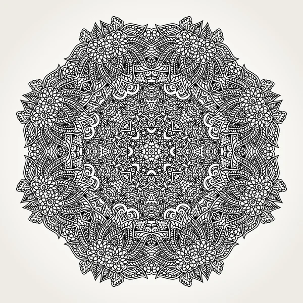 Süslü doodle mandala — Stok Vektör