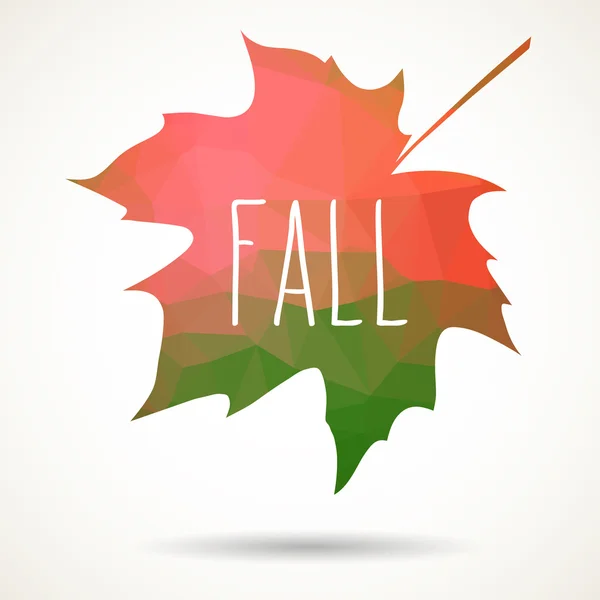 Fall triangular maple leaf — Stock Vector