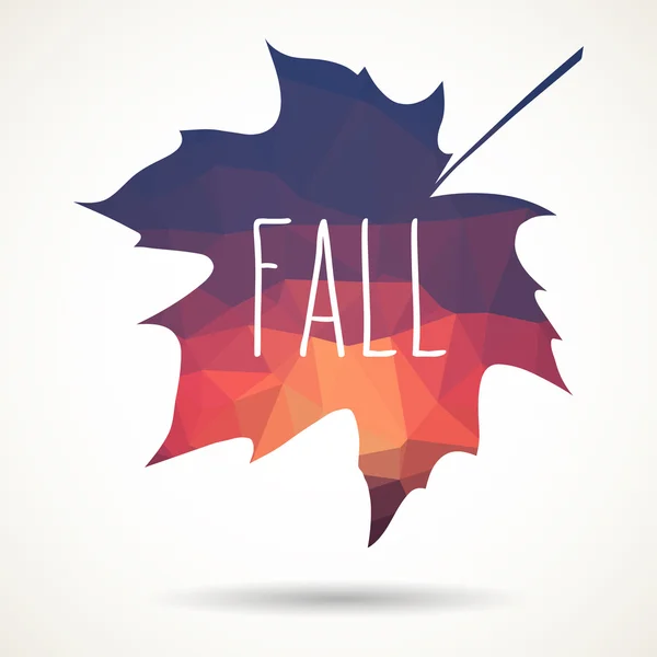 Fall triangular maple leaf — Stock Vector