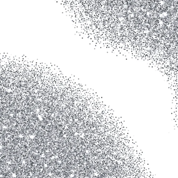 Silver glitter textured borders — Stock Vector
