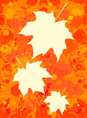 Boya arka plan üzerinde akçaağaç yaprakları