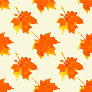 Suluboya akçaağaç yaprağı deseni