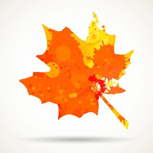 Watercolor maple leaf — Stock Vector