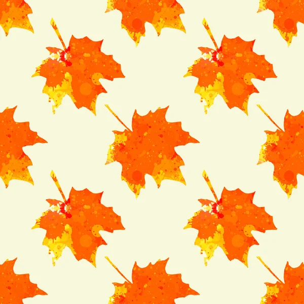 Watercolor maple leaves pattern — Stock Vector