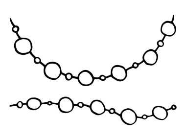 El çizimi Noel süsleri karalama tasarım elementleri. Kış tatili tebrik kartı beyaz arka planda izole edilmiş. Vektör illüstrasyonu.