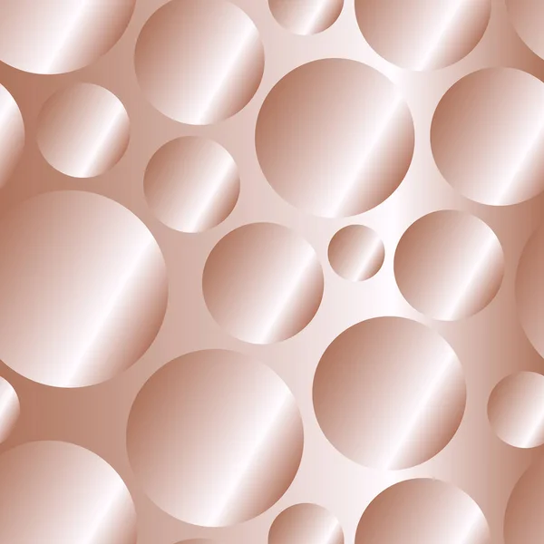 Rose Golden Diagonal Gradient Circles Seamless Pattern Abstract Modern Vector — Stock Vector