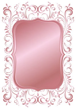 Beyaz üzerine izole edilmiş gül sarısı parlak Victoria süslemeleri. Pembe metal lüks, zarif, boş bir sınır. Vektör arkaplan resimleme şablonu.