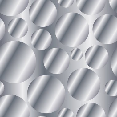 Gümüş köşegen eğimli daireler pürüzsüz desen. Soyut modern vektör arkaplanı. Parlak metal uçsuz bucaksız duvar kağıdı.