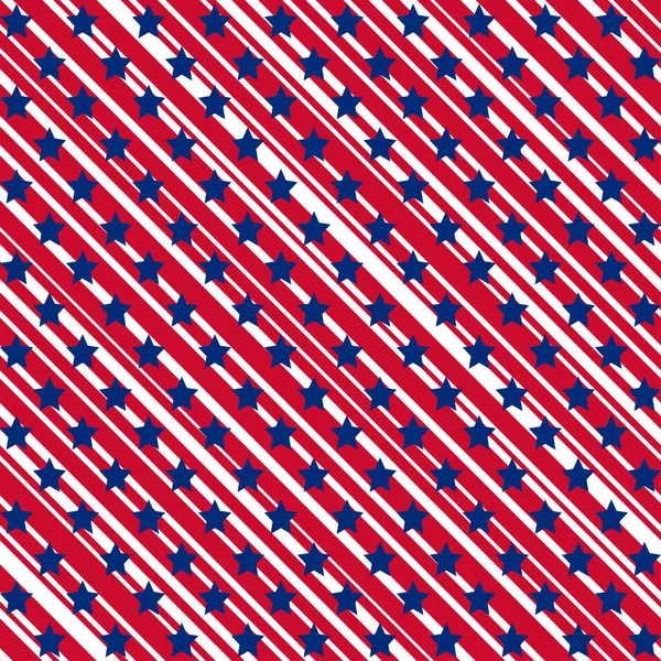 Американські Патріотичні Зірки Смуги Безшовного Візерунка Яскраво Червоному Синьому Білому — стоковий вектор