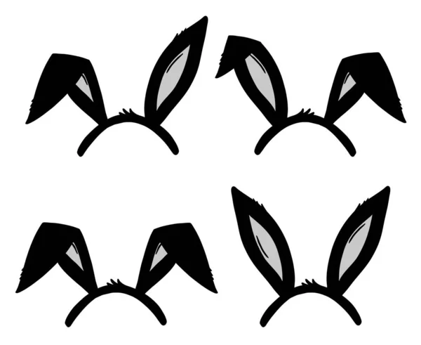 Hand Drawn Black Bunny Ears Vector Illustration Easter Holiday Design — Stock Vector