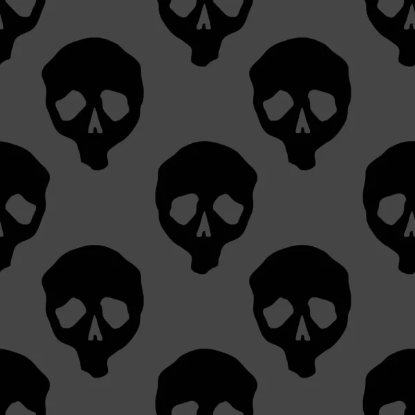 Vecteur Halloween Crânes Doodle Motif Sans Couture Fond Conception Pour — Image vectorielle