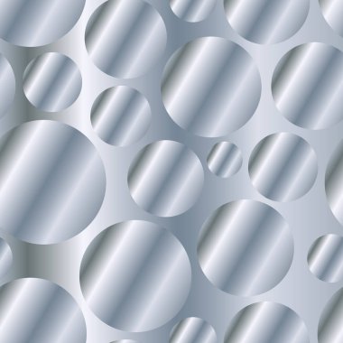 Gümüş köşegen eğimli daireler pürüzsüz desen. Soyut modern vektör arkaplanı. Parlak metal uçsuz bucaksız duvar kağıdı.