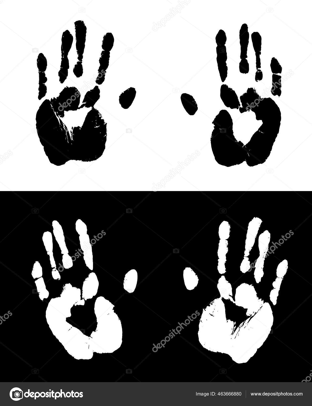 지문이야 손바닥 흑백으로 나타납니다 Grunge Vector Illustration 스톡 벡터 - ©de-kay 463666880, image size:1309x1700