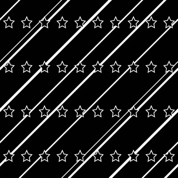 Estrellas Patrióticas Americanas Rayas Sin Costuras Blanco Negro Día Independencia — Vector de stock