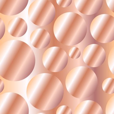 Gül altın köşegen eğimli daireler pürüzsüz desen. Soyut modern vektör arkaplanı. Parlak metal uçsuz bucaksız duvar kağıdı.