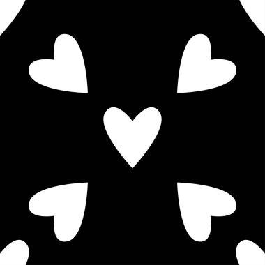 Siyah beyaz kusursuz kalp desenleri. Sevgililer Günü fayans arka planı. Romantik vektör deseni.