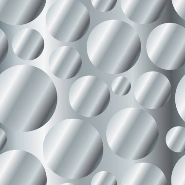 Gümüş köşegen eğimli daireler pürüzsüz desen. Soyut modern vektör arkaplanı. Parlak metal uçsuz bucaksız duvar kağıdı.