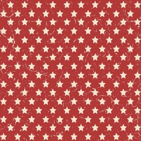 Estrellas Patrióticas Americanas Texturizadas Patrón Sin Costuras Colores Vintage Día — Vector de stock