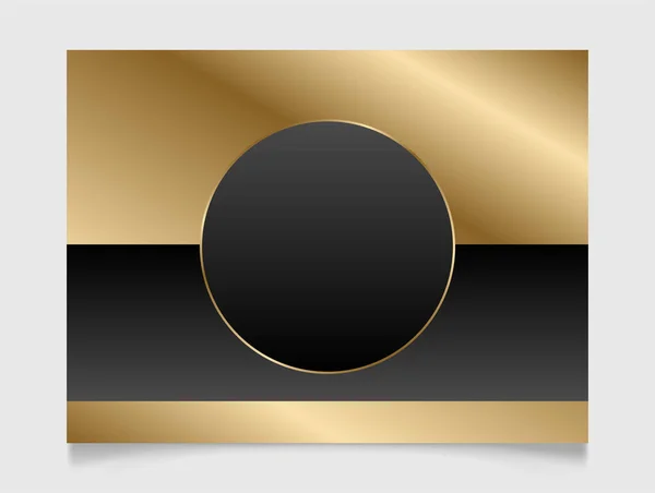 Elégant Cadre Géométrique Brillant Doré Noir Brillant Métal Luxe Bordure — Image vectorielle