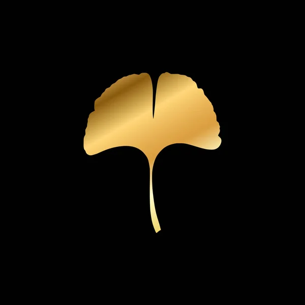 Ginkgo Gingko Biloba Hoja Oro Ilustración Vectores Oro Botánico Naturaleza — Archivo Imágenes Vectoriales