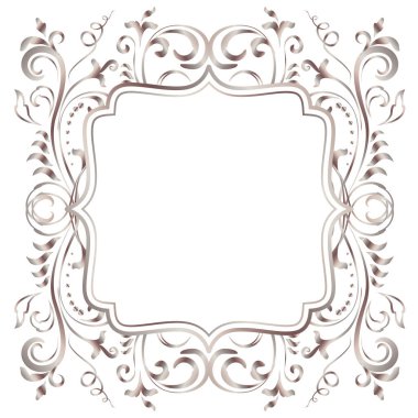 Beyaz üzerine izole edilmiş gül sarısı parlak Victoria süslemeleri. Bronz metal lüks, zarif, boş bir sınır. Vektör arkaplan resimleme şablonu.